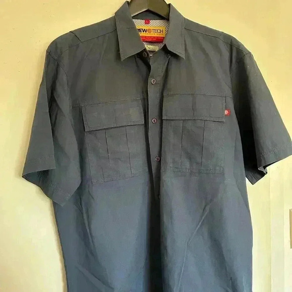 Crew Tech Superformance Gear The Island Angler Fishing Shirt Blue Men's Size L - Picture 9 of 9